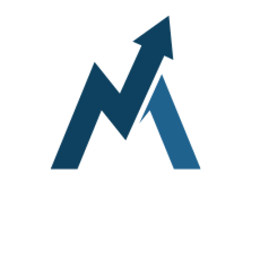 Blue Elegant and Clean Initial M Letter Arrow Financial Consultant Logo (2)